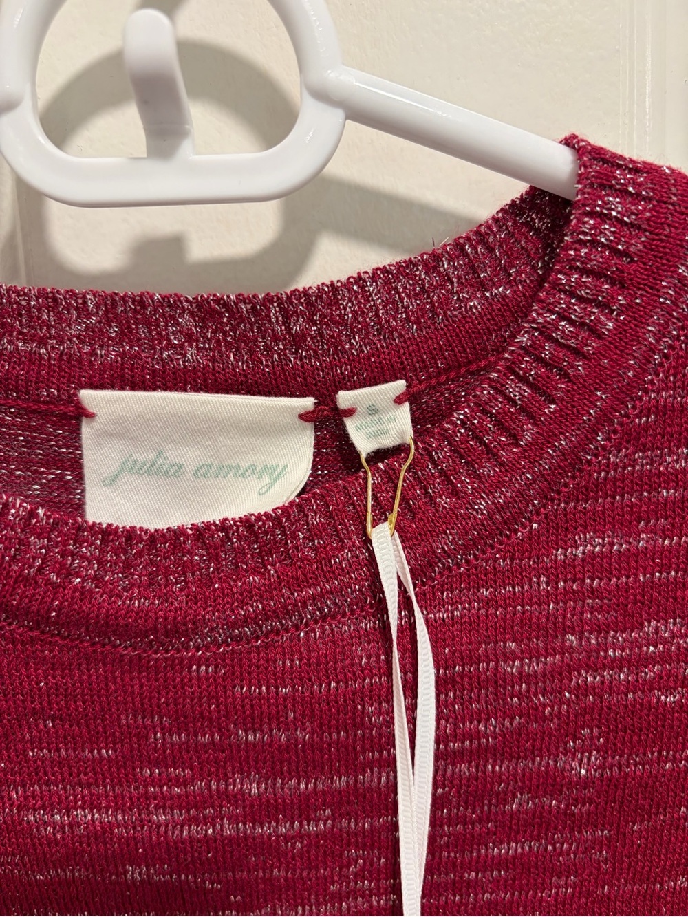 JULIA AMORY Bacall Red Long sleeve sweater S NWT - Picture 3 of 6